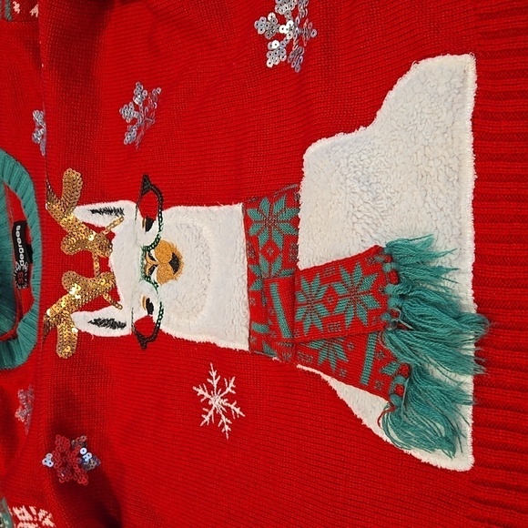 33 DEGREES LLAMA SEQUINED  UGLY CHRISTMAS SWEATER. SIZE MEDIUM. - Picture 6 of 7